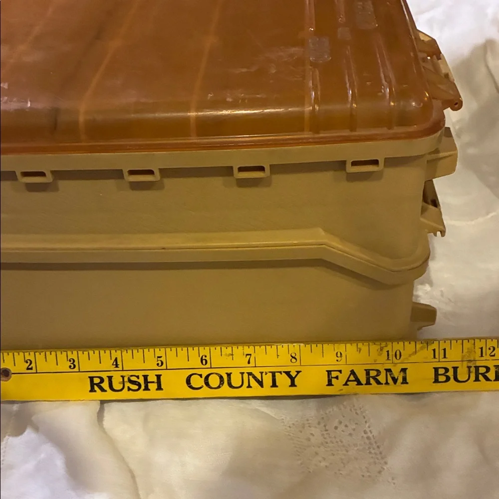 Plano Over/Under Fishing Lure/Sewing Box Amber and Gold Storage Organizer Box